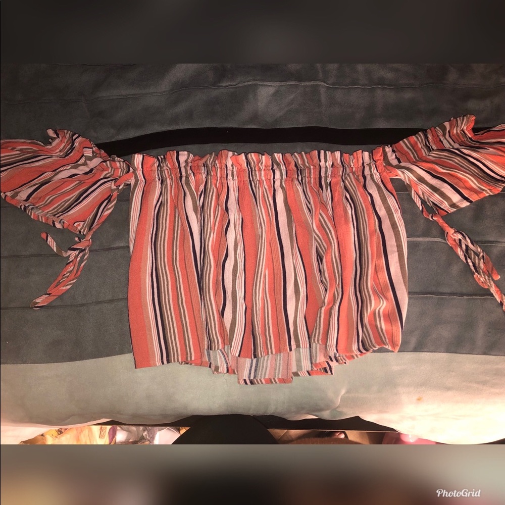 Cropped off shoulder blouse